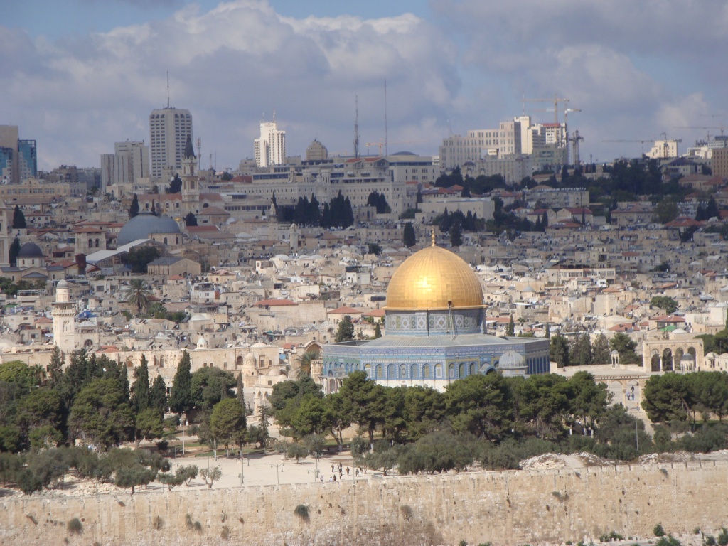 Panoramic view of Jerusalem from The Mount of Olives